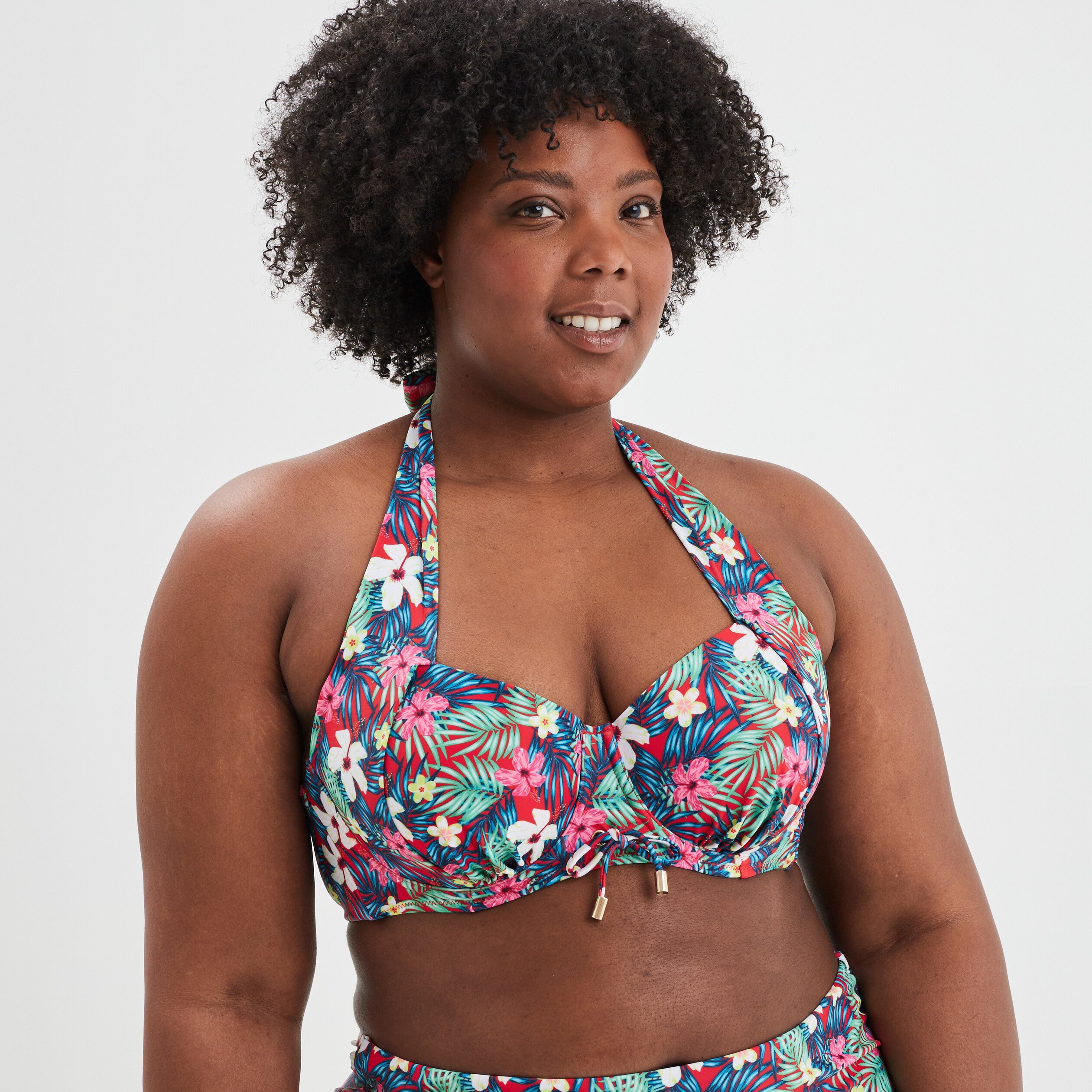 Haut de maillot de bain emboîtant rouge femme grande taille | La Halle