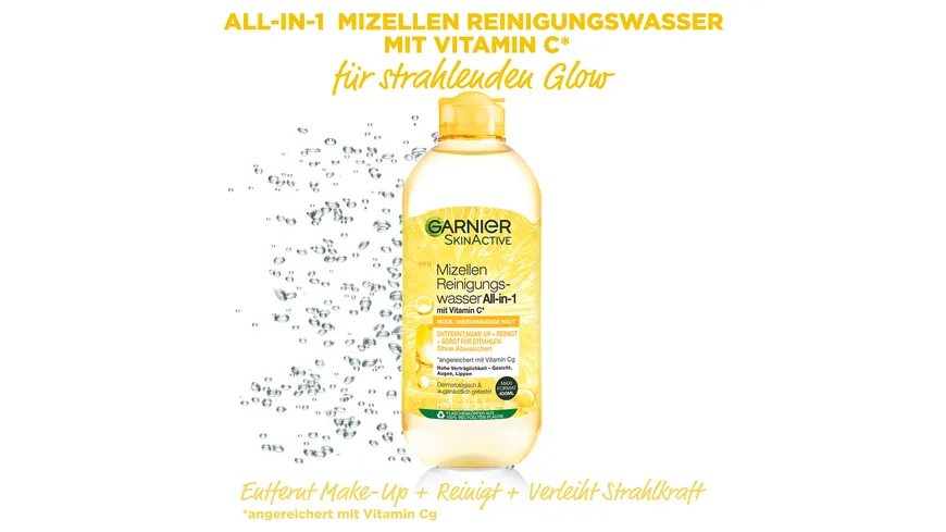 Garnier Skin Active Mizellen Reinigungswasser Vitamin C für müde Haut 400 ml