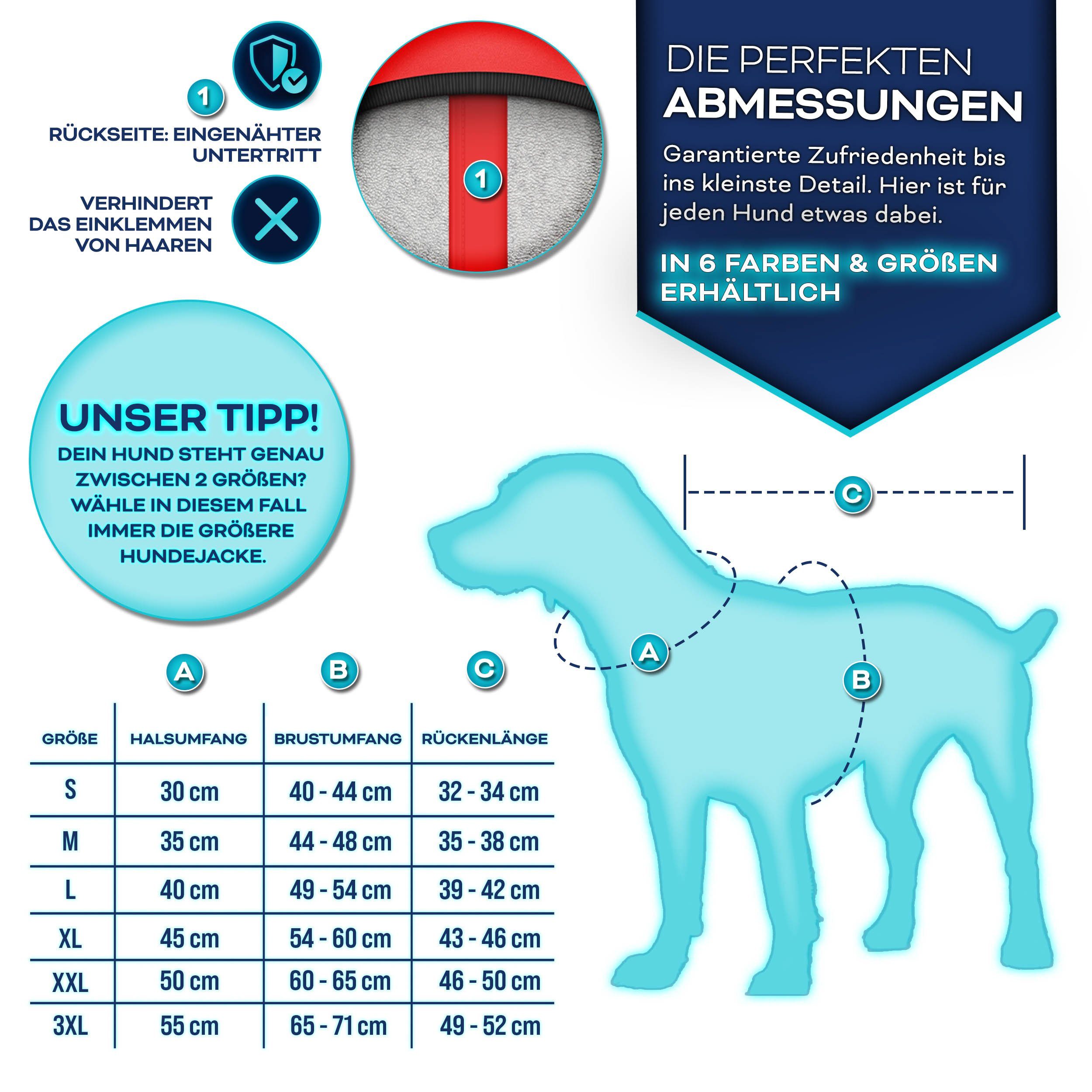 TRESKO Hundejacke Winter mit Reflektoren inkl. 15 Stück Kotbeutel, + Spender Hunderegenmantel wasserdicht Hundemantel mit Geschirr Weste