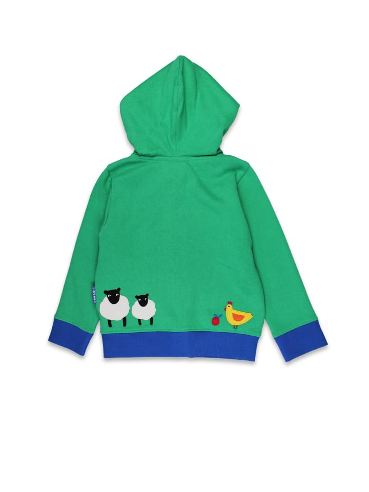 Toby Tiger Sweatjacke mit Hillside Bauernhof Applikation in grün günstig kaufen