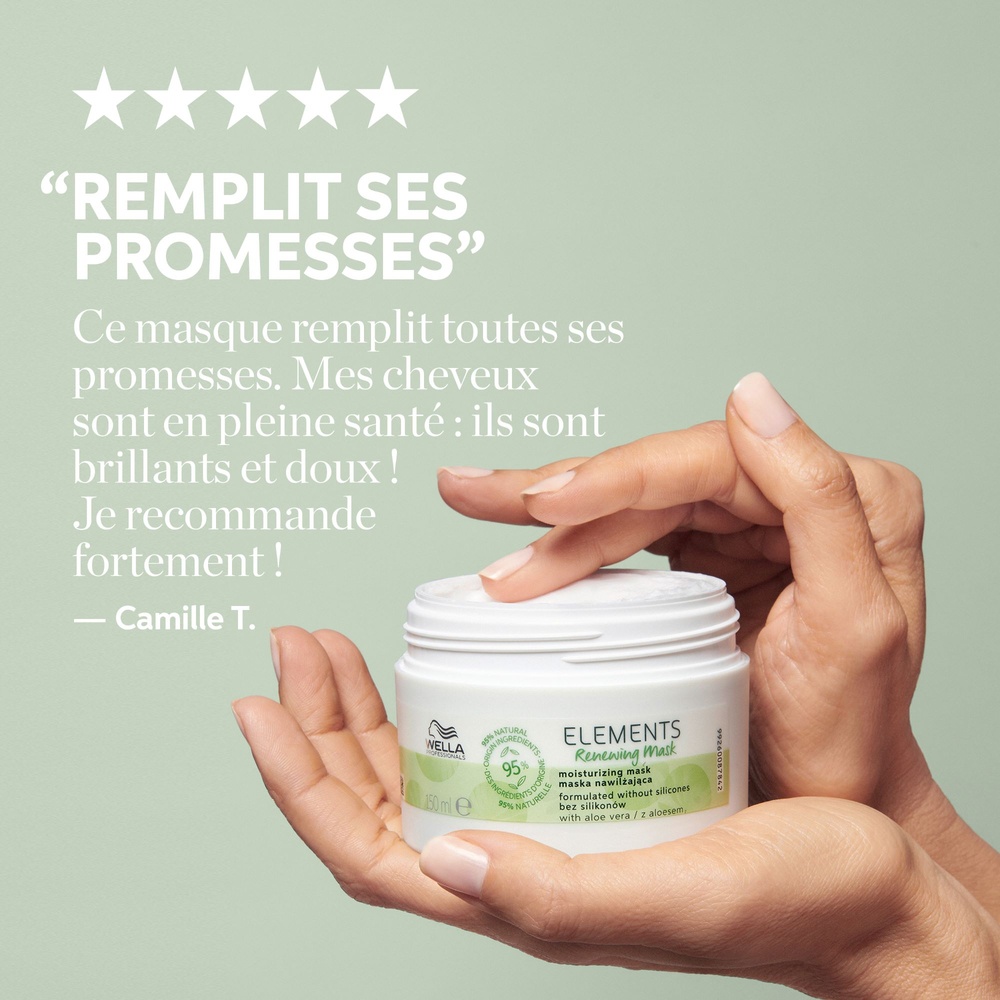 Wella Elements Masque Renewing sans silicone pour tous types de cheveux Masque