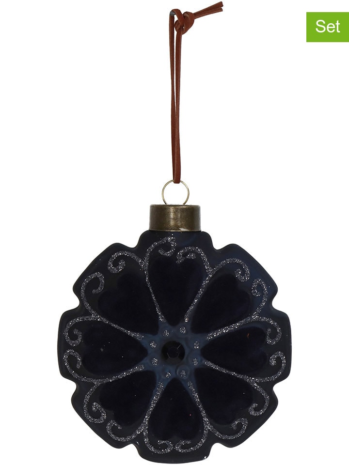Kersten 2er-Set: Christbaumkugeln in Schwarz - (B)10 x (H)10 x (T)5 cm günstig kaufen onesize