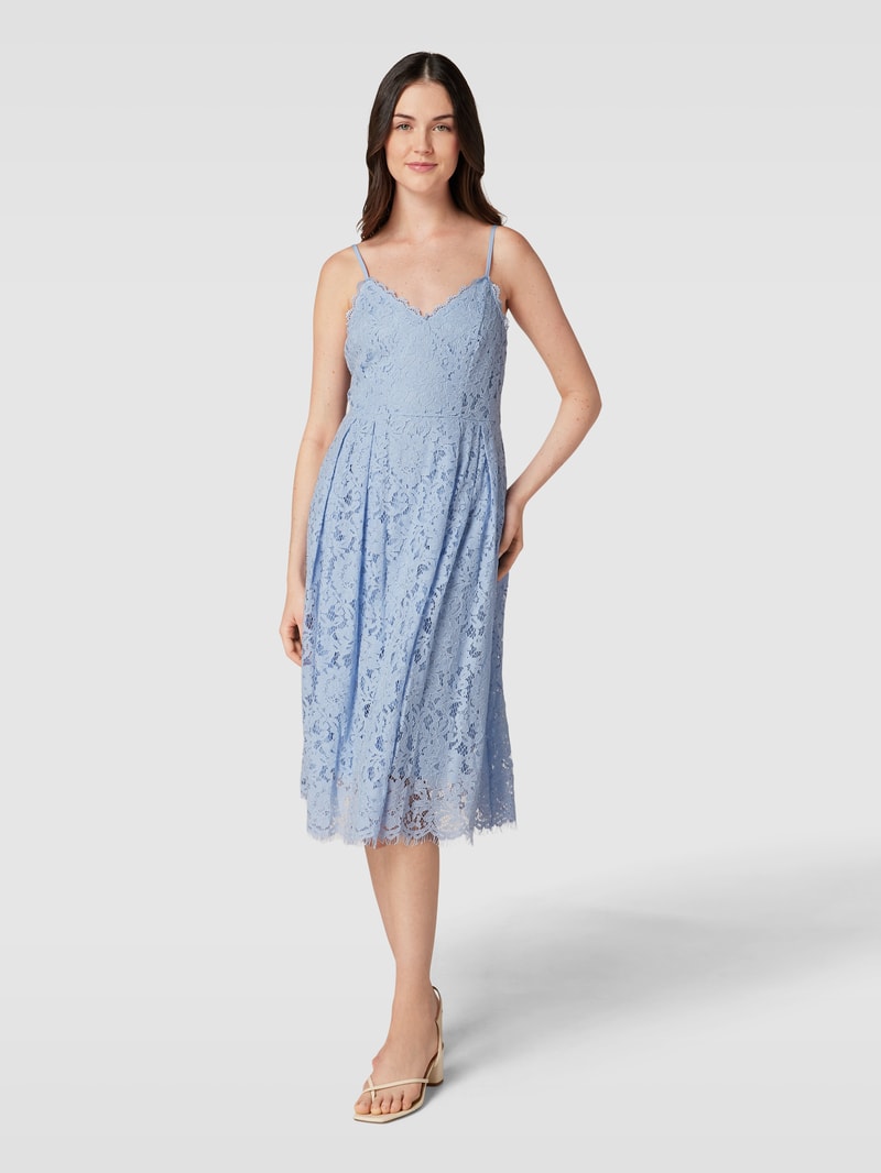 Cocktailkleid mit Herz-Ausschnitt in hellblau