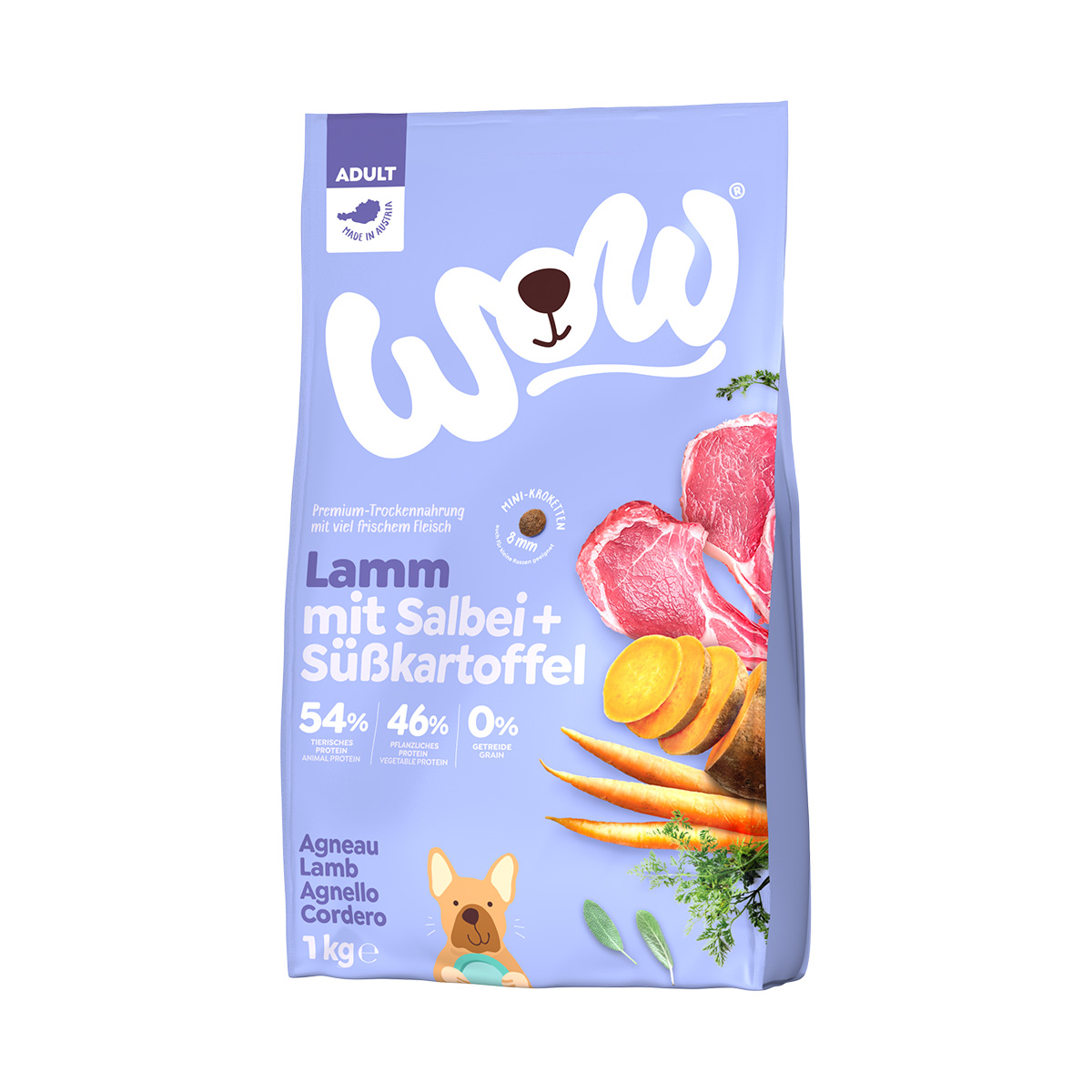 WOW Minis Adult Lamm mit Salbei und Süßkartoffel 1kg bei ZooRoyal