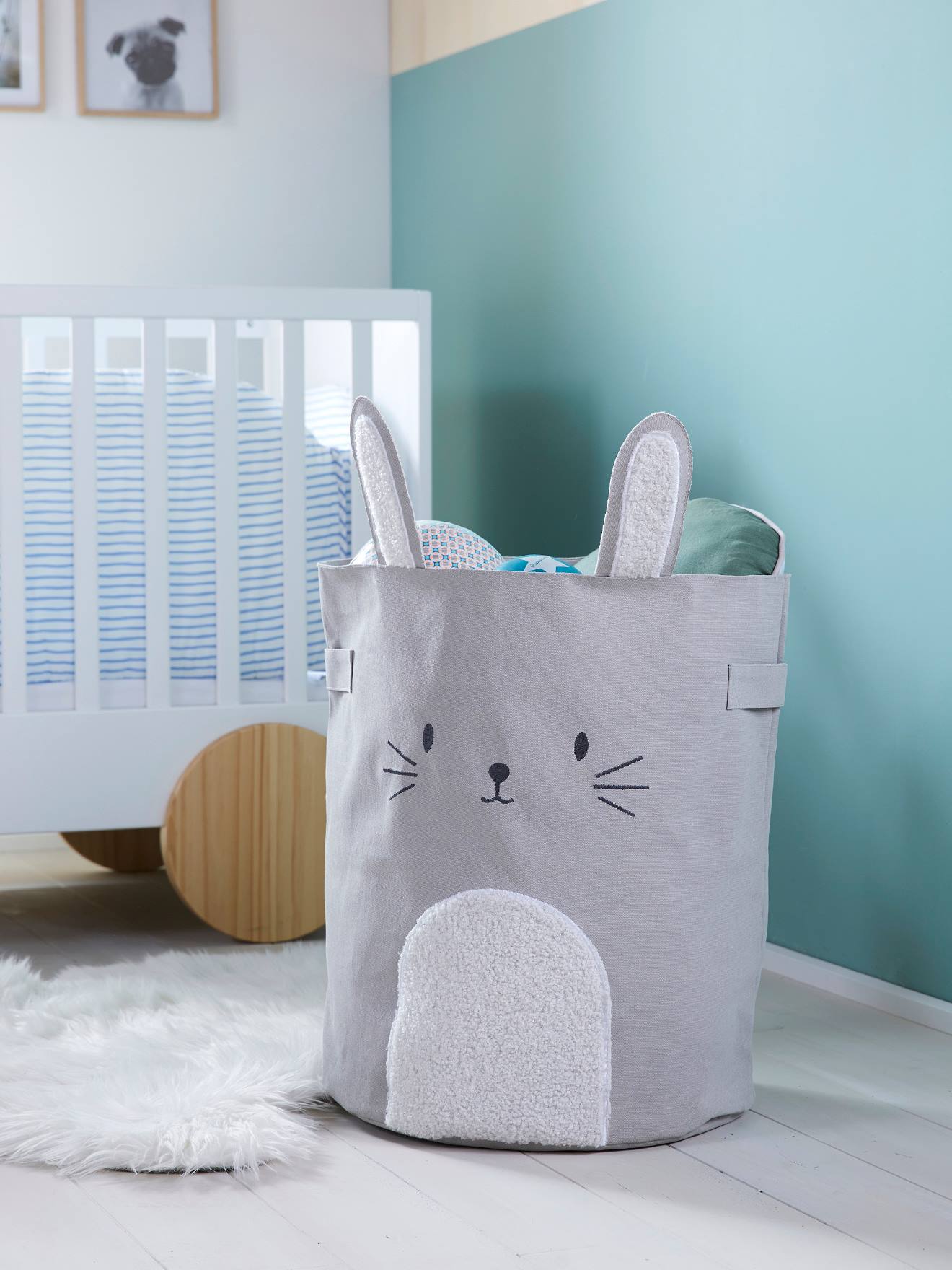 Panier de rangement XL Lapin gris