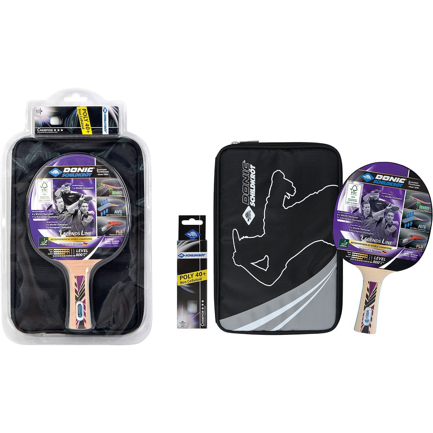 Donic-Schildkröt Eishockey Schienbeinschoner Tischtennis-Set Legends