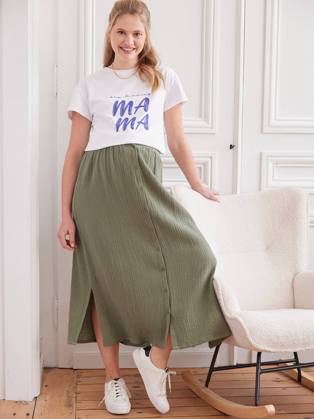 T-shirt de grossesse à message écru