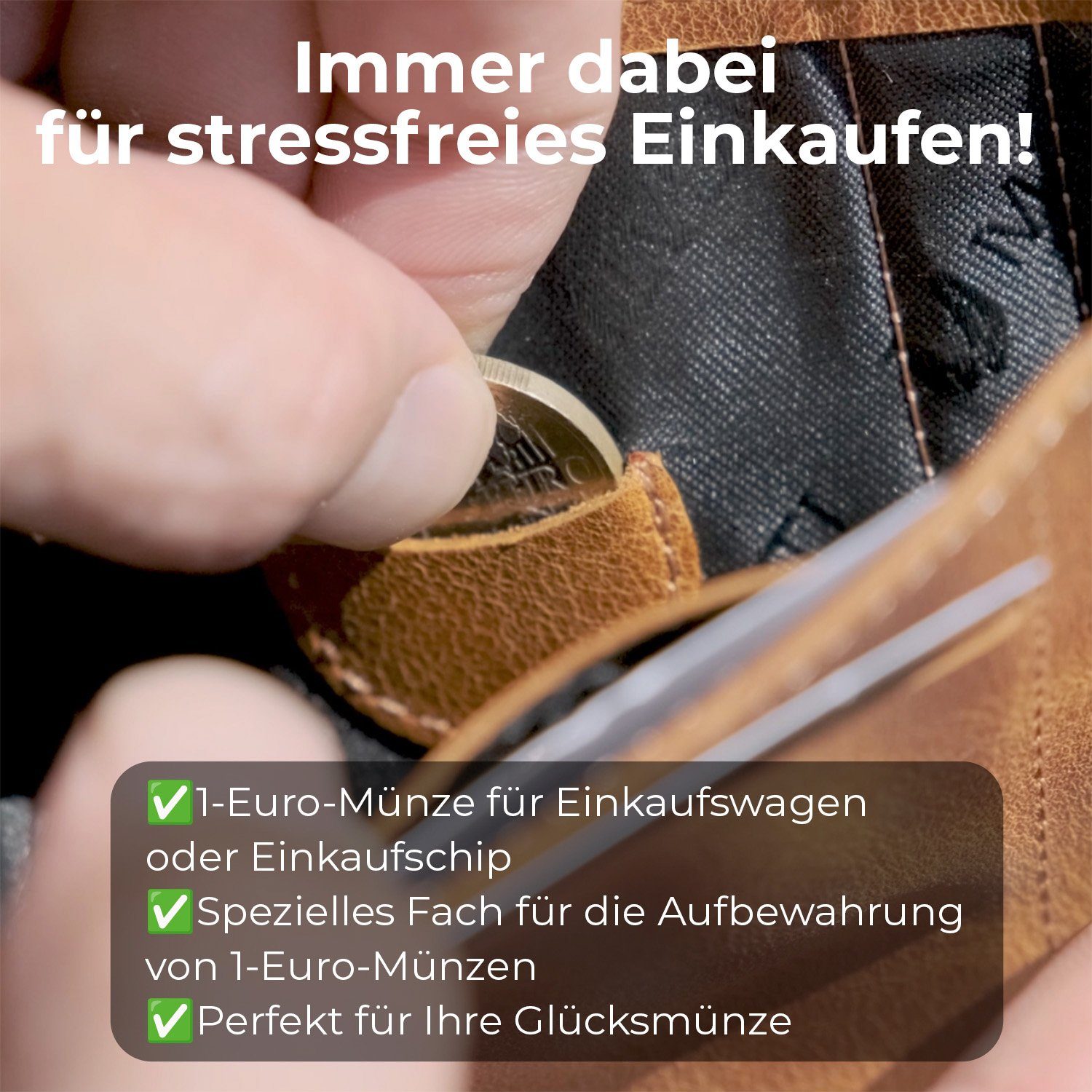MAGATI Geldbörse aus Echtleder mit Münzfach, bis zu 10 Karten, RFID-Schutz (mit Geschenkverpackung), Einkaufswagenchip-Fach, klein Wallet, Portemonnaie für Herren & Damen