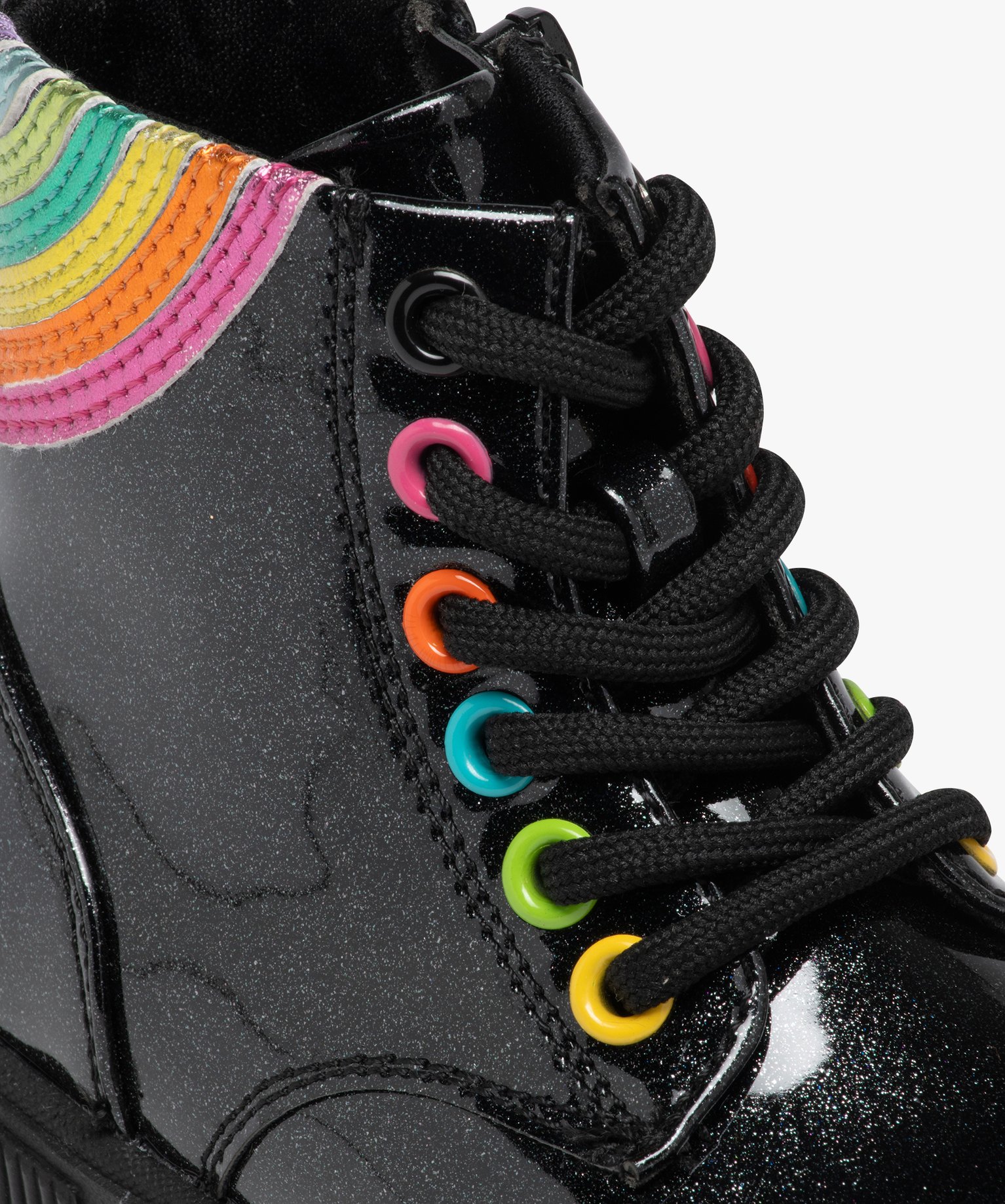 Boots bébé fille à paillettes avec détail arc-en-ciel noir | GEMO