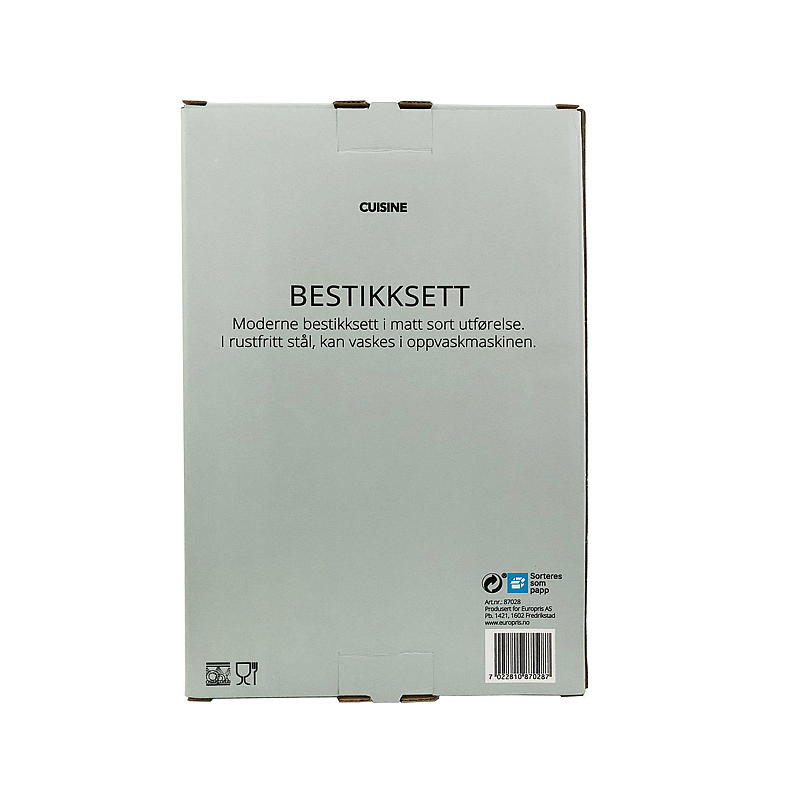 Cuisine Bestikksett 16 deler matt sort