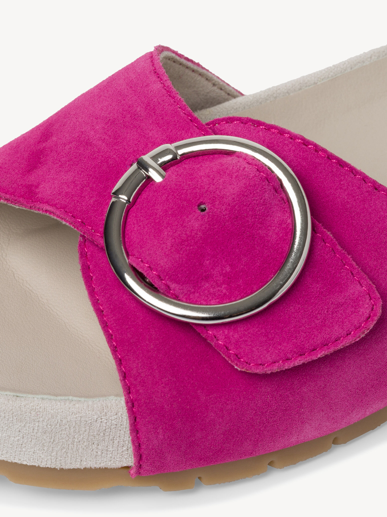 Mule en cuir - rose fuchsia