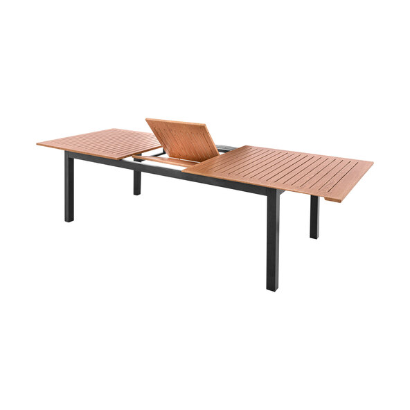 Aluminium-Ausziehtisch, 220/280 x 100 cm, Holzoptik