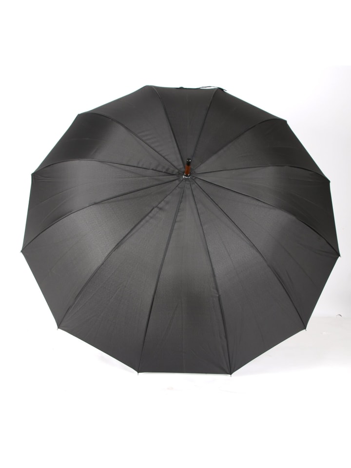COFI 1453 Holzstockschirm ergomoischer hochwertiger Stockschirm in Schwarz in Schwarz günstig kaufen 116