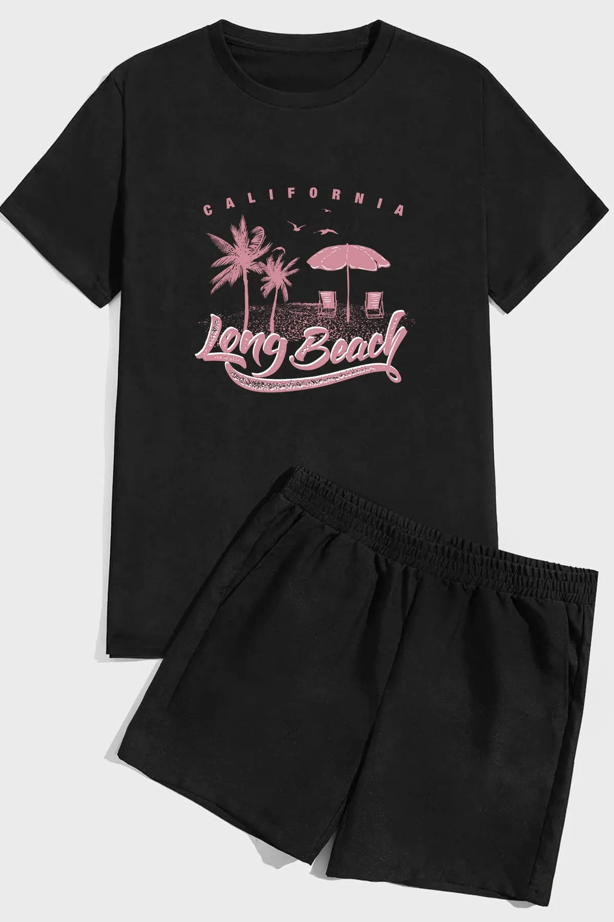 uyguntarz  Langes Shorts-Set mit Strand-Print