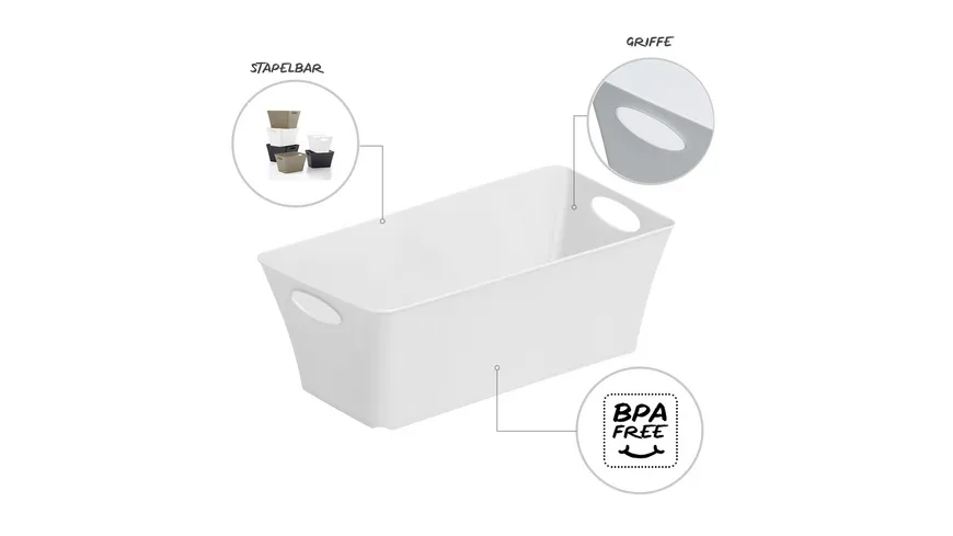 rotho Aufbewahrungsbox Livingbox 2l weiß