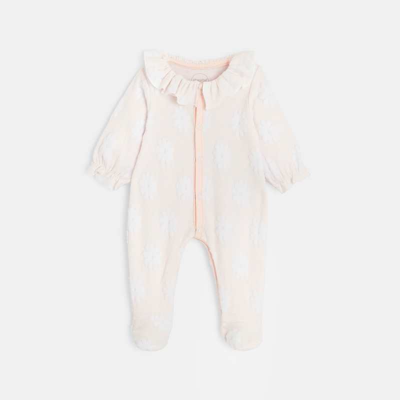 Pyjama bébé fille en velours effet dévoré rose Absorba