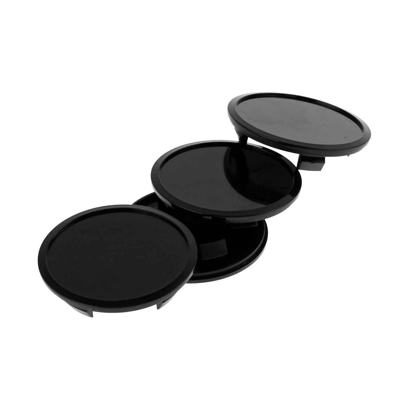 RKC Radkappe 4X 68mm Nabenkappen Radnaben Kappen Schwarz Flach für AUDI BMW BROCK