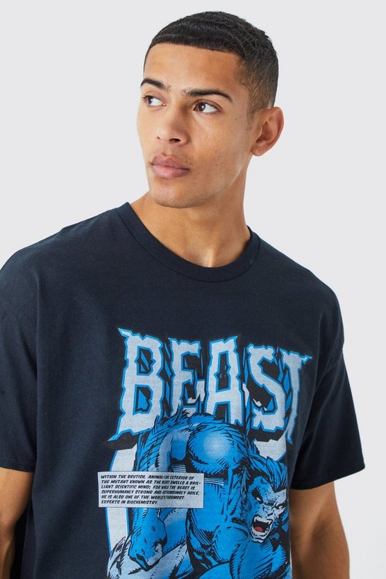 Oversize T-Shirt mit X Men Beast Print