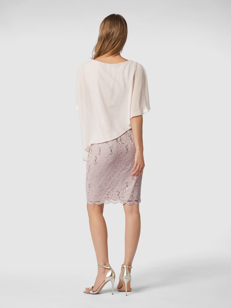 Cocktailkleid aus floraler Spitze in altrosa