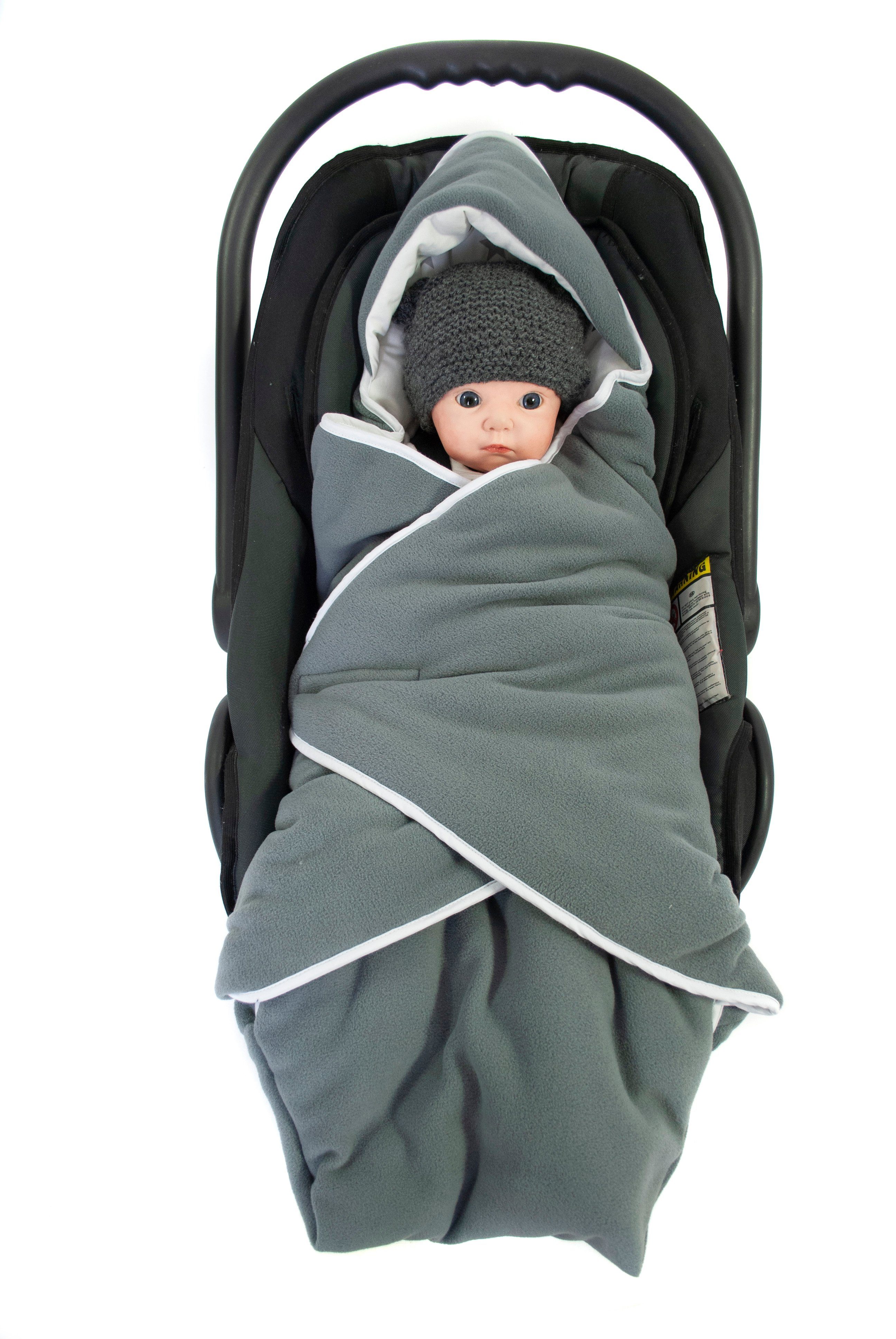 Babydecke Einschlagdecke Babyschalenfußsack Kinderwagenfußsack Winter XL, HOBEA-Germany, passend für Babyschalen mit 3- und 5-Punkt-Gurtsystem