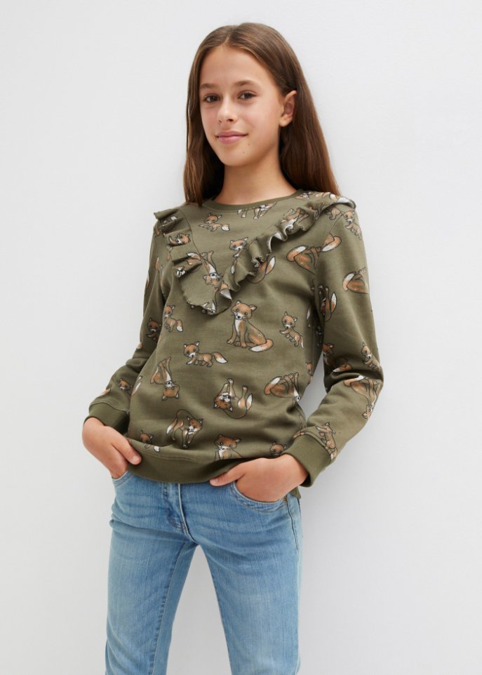 Mädchen Sweatshirt mit Volant
