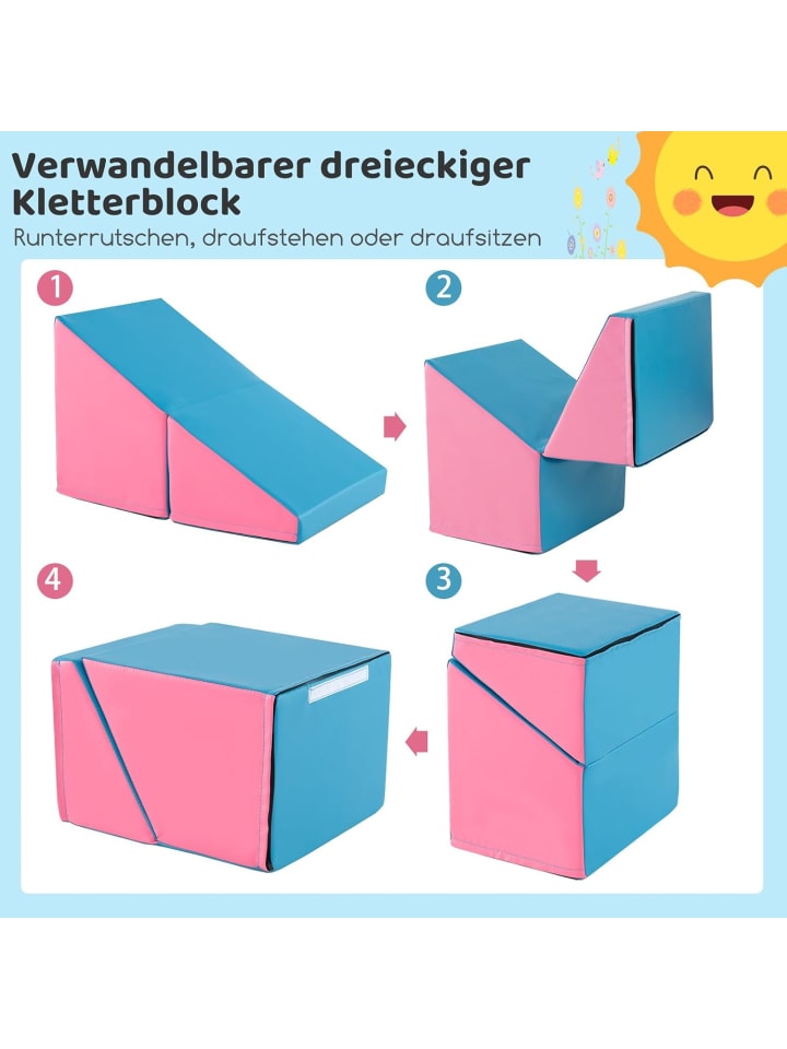 COSTWAY 6 tlg. Schaumstoffbausteine in Rosa günstig kaufen onesize