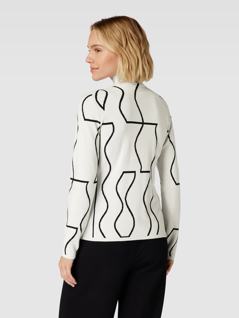 Strickpullover mit Turtleneck in weiß