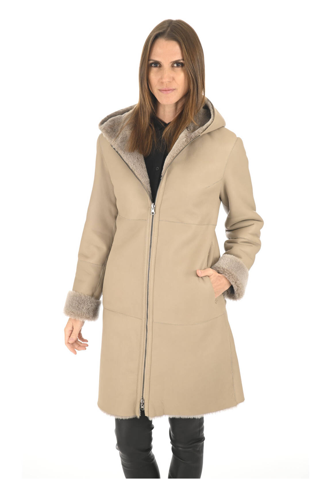 La Canadienne Manteaux Longs Femme couleur beige