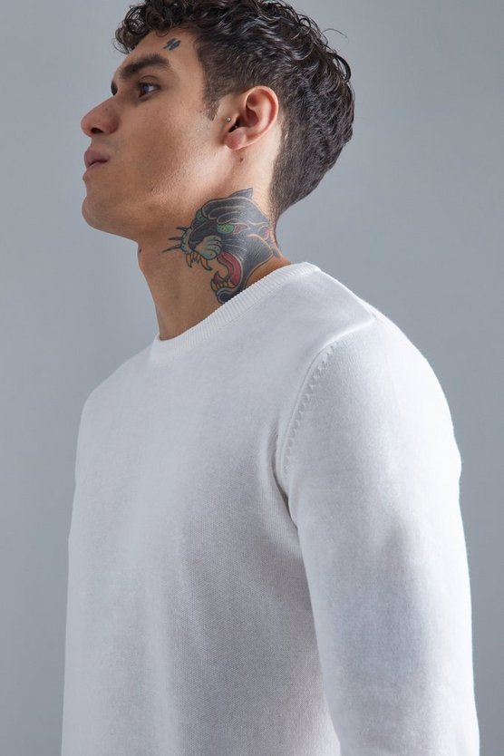 Langärmliger Rundhals-Pullover