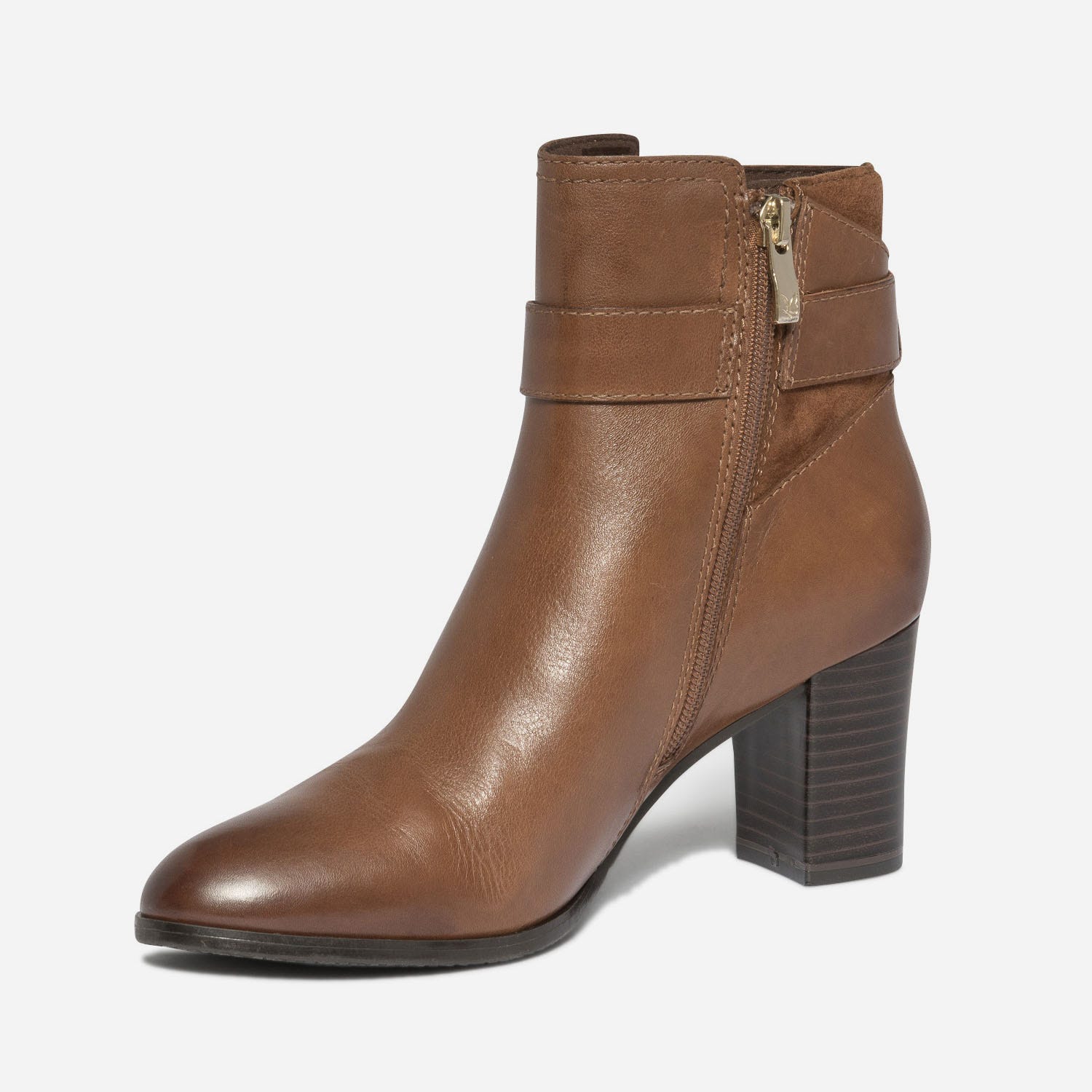 Boots CAPRICE cognac à boucle fantaisie