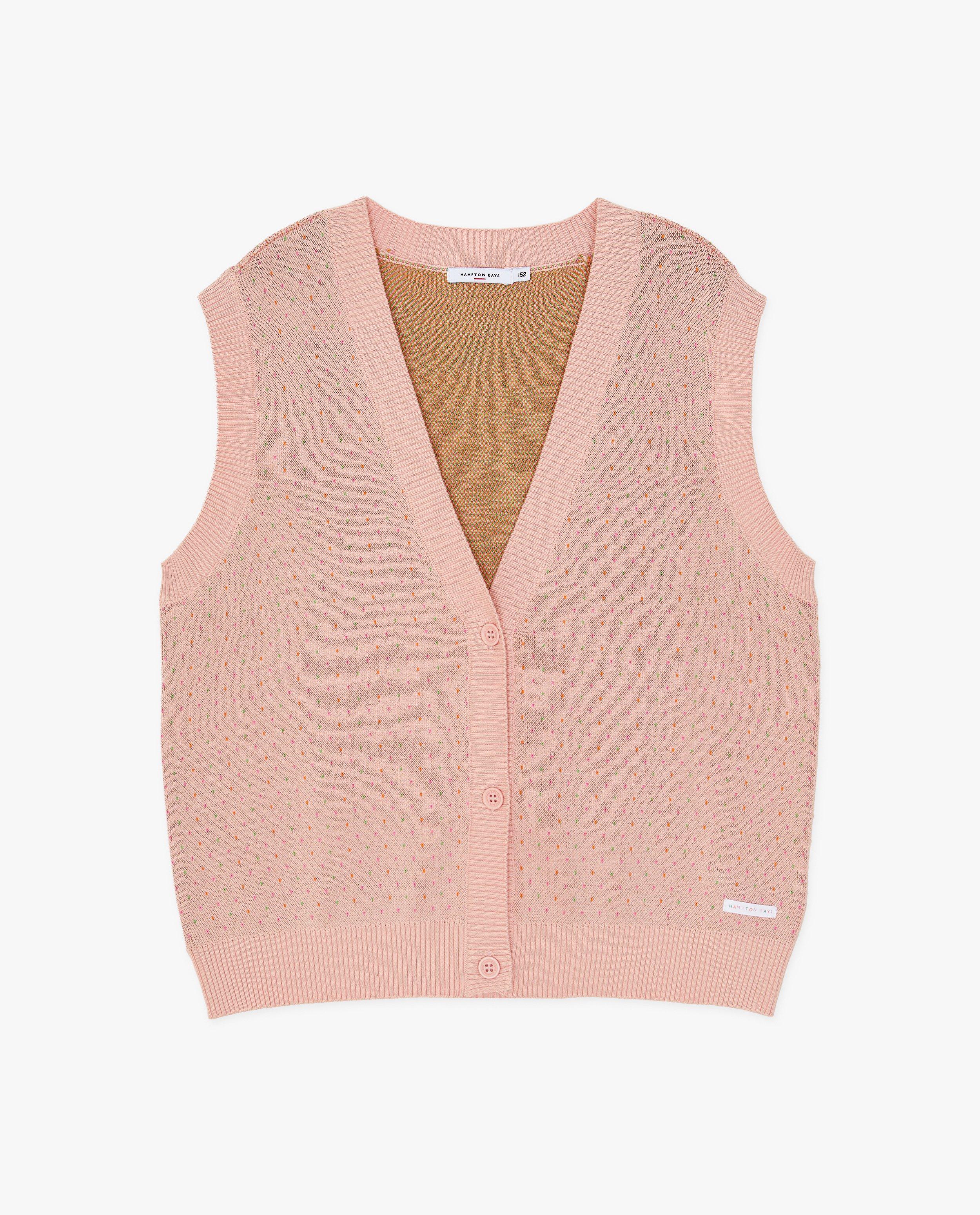 Hampton Bays Pink kardigán halványrózsaszín pöttyökkel