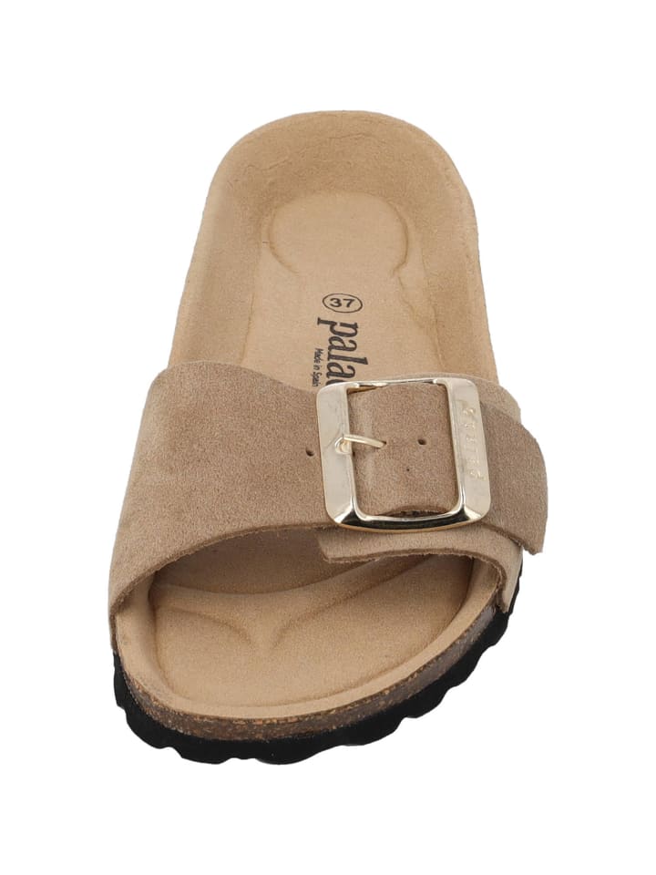 palado Pantoletten in beige velours günstig kaufen
