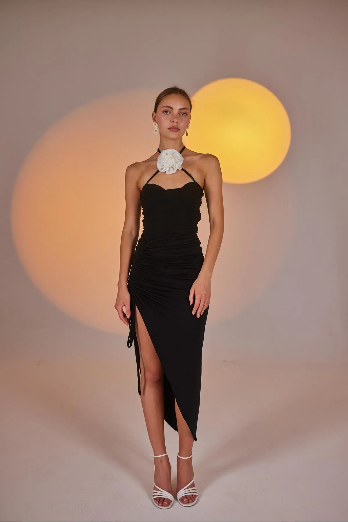 HOLLY LOLLY  Verstellbarer, geraffter Midi-Poena-Rock in Schwarz