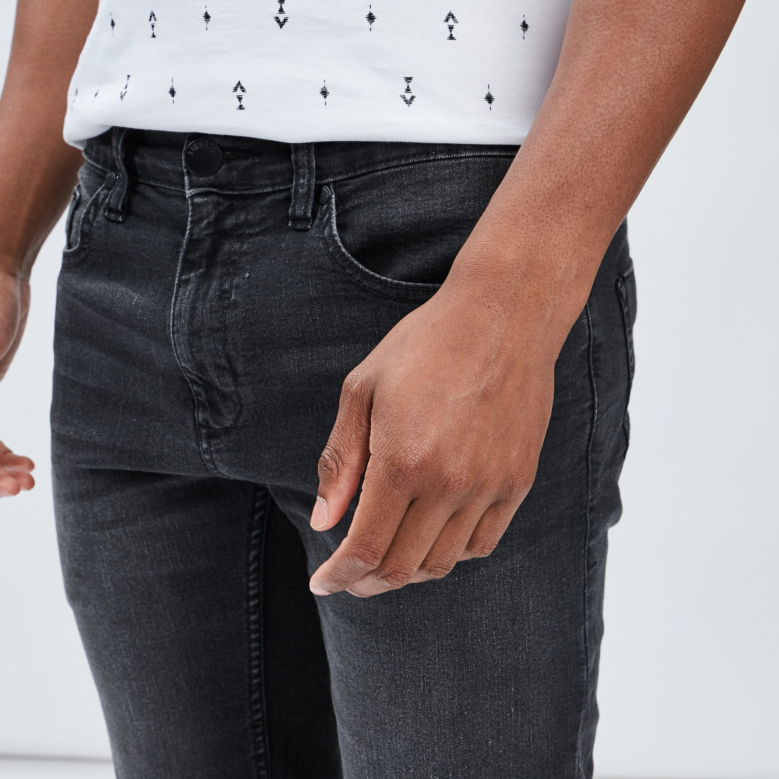 Bermuda regular en jean noir homme | La Halle