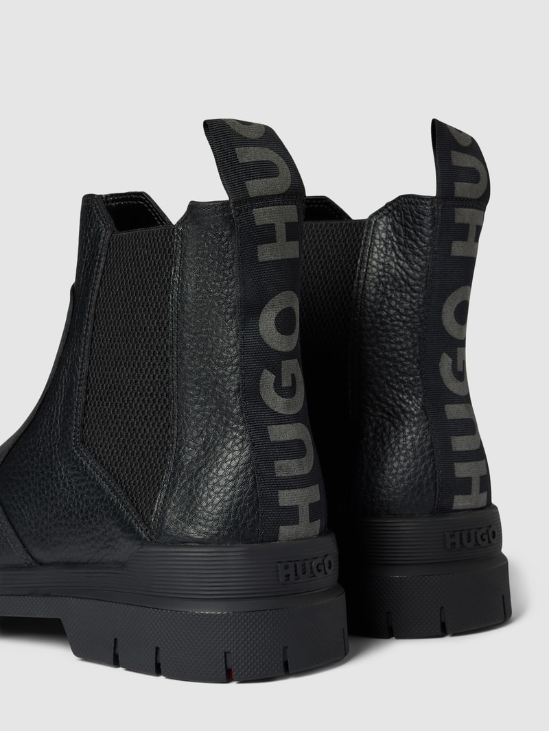 Chelsea Boots aus Leder-Mix Modell 'Ryan' in schwarz