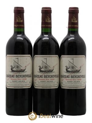 Château Beychevelle 4ème Grand Cru Classé  1998 - Lot de 3 Bouteilles