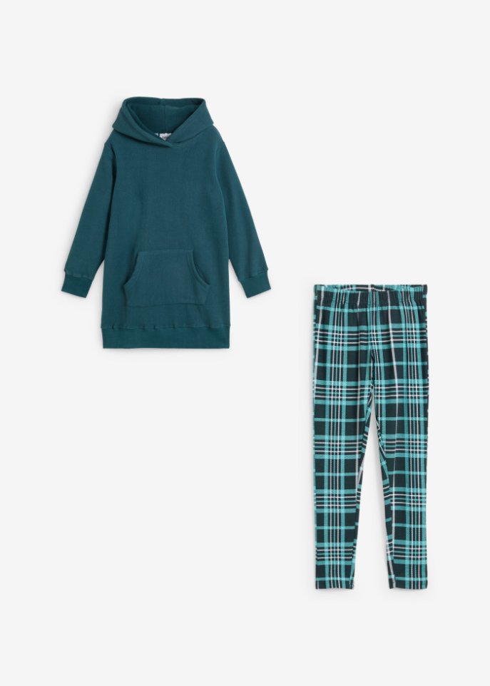 Mädchen Fleecekleid + Leggings (2-tlg.Set)