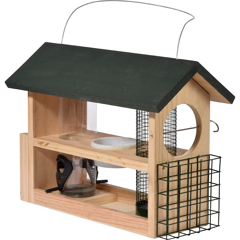 Dobar Vogelfutterspender Dobar 7-in-1-Futterstation, Holz