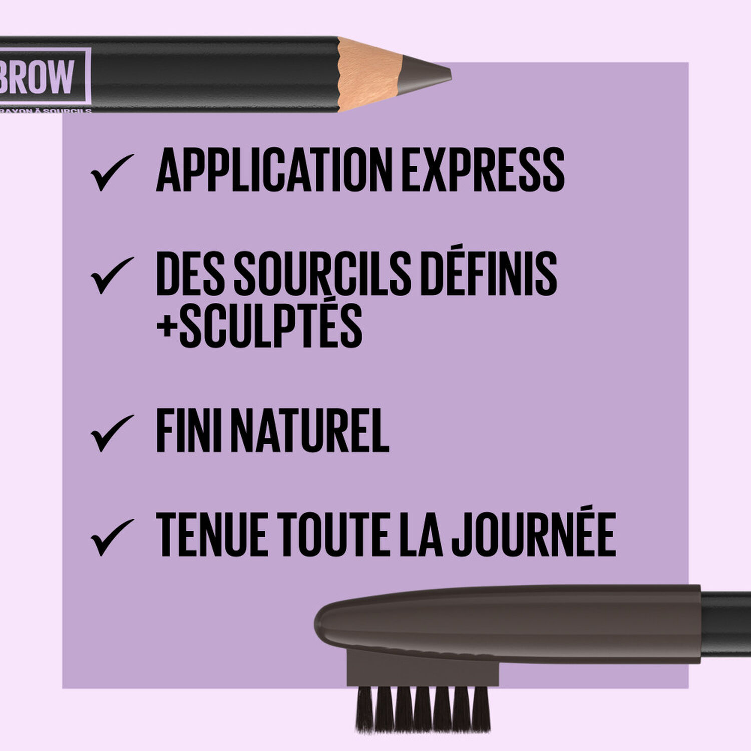 Maybelline New York Express Brow Precise Crayon à sourcils avec brosse intégrée