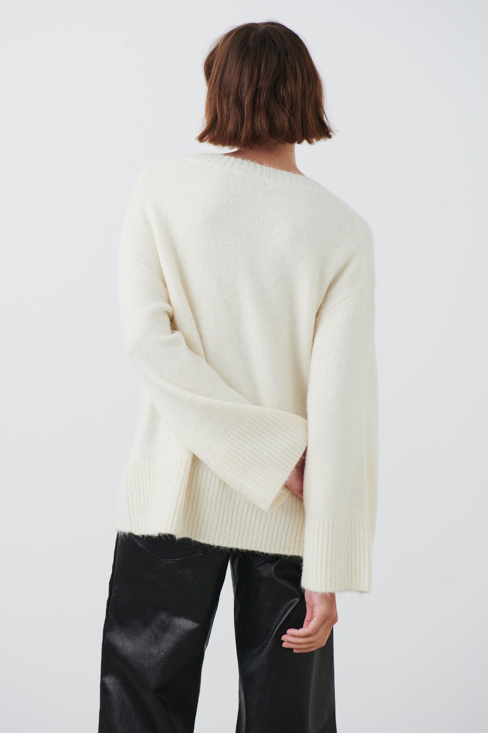 V-neck knitted sweater