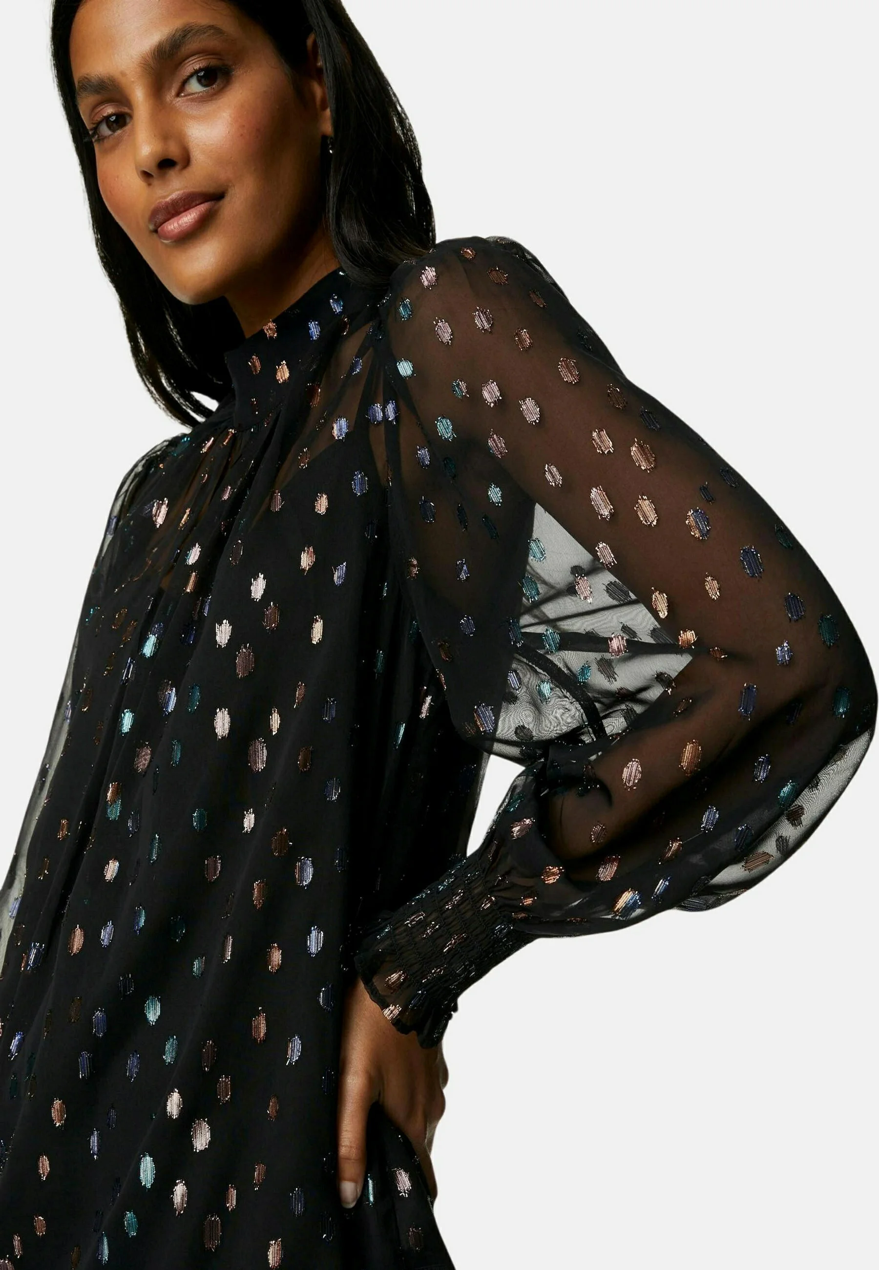 Blusa de cuello alto JACQUARD de Marks & Spencer
