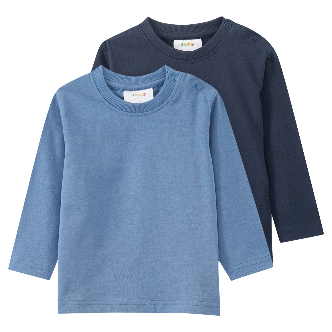 2 Baby Langarmshirts im Basic-Look