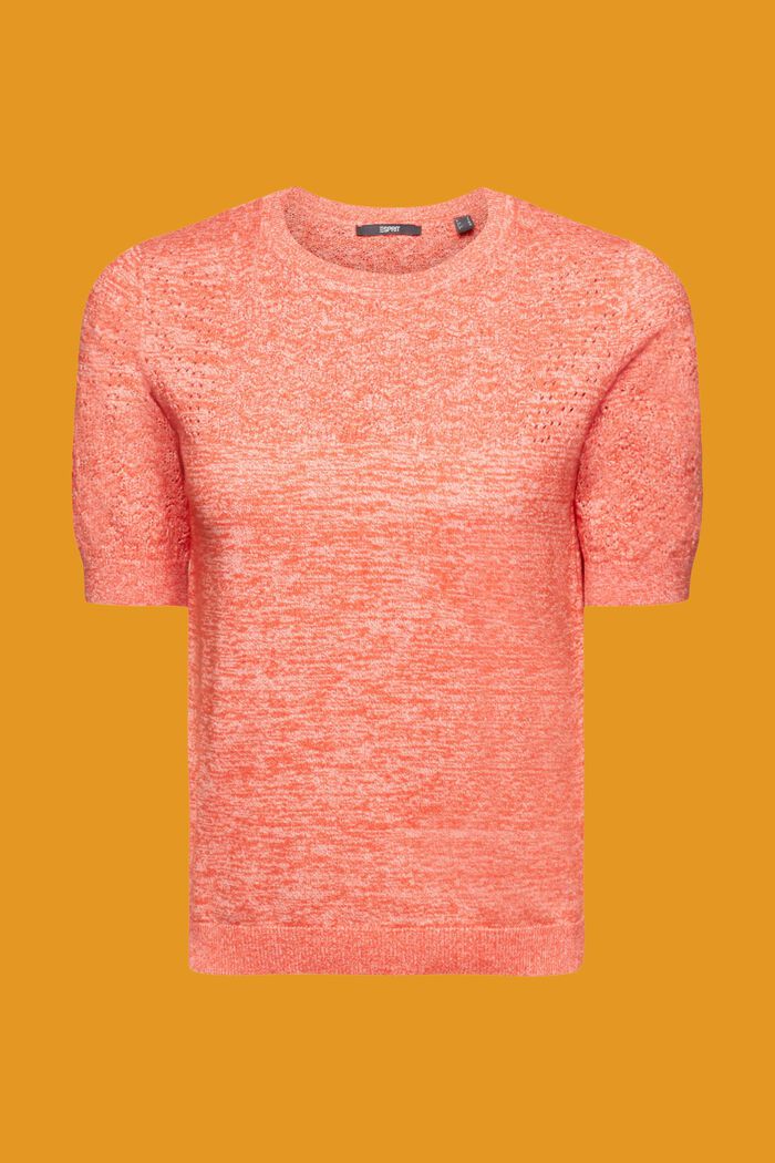 Kurzärmeliger Mouliné-Pullover