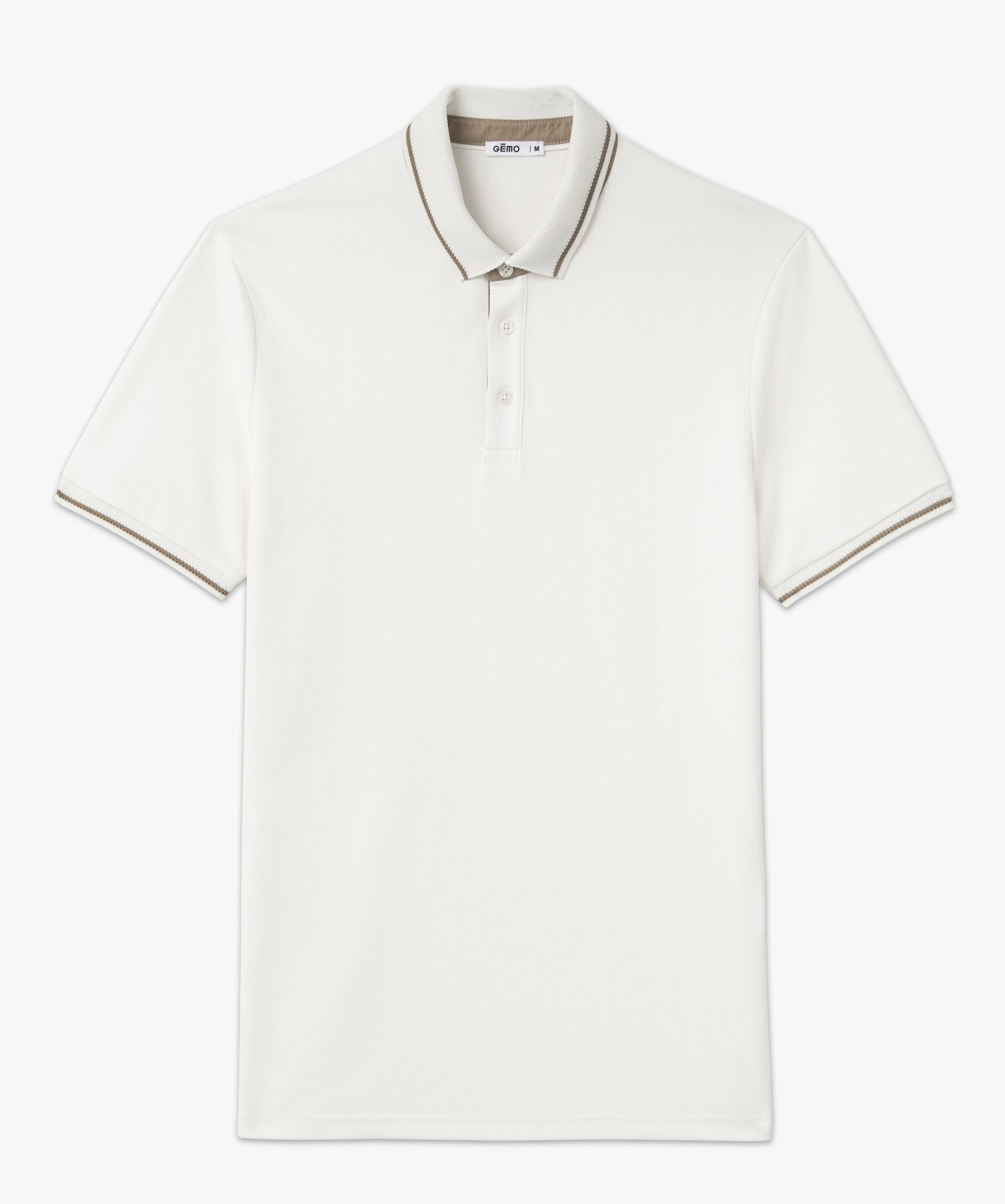 Polo à manches courtes en maille extensible homme blanc | GEMO