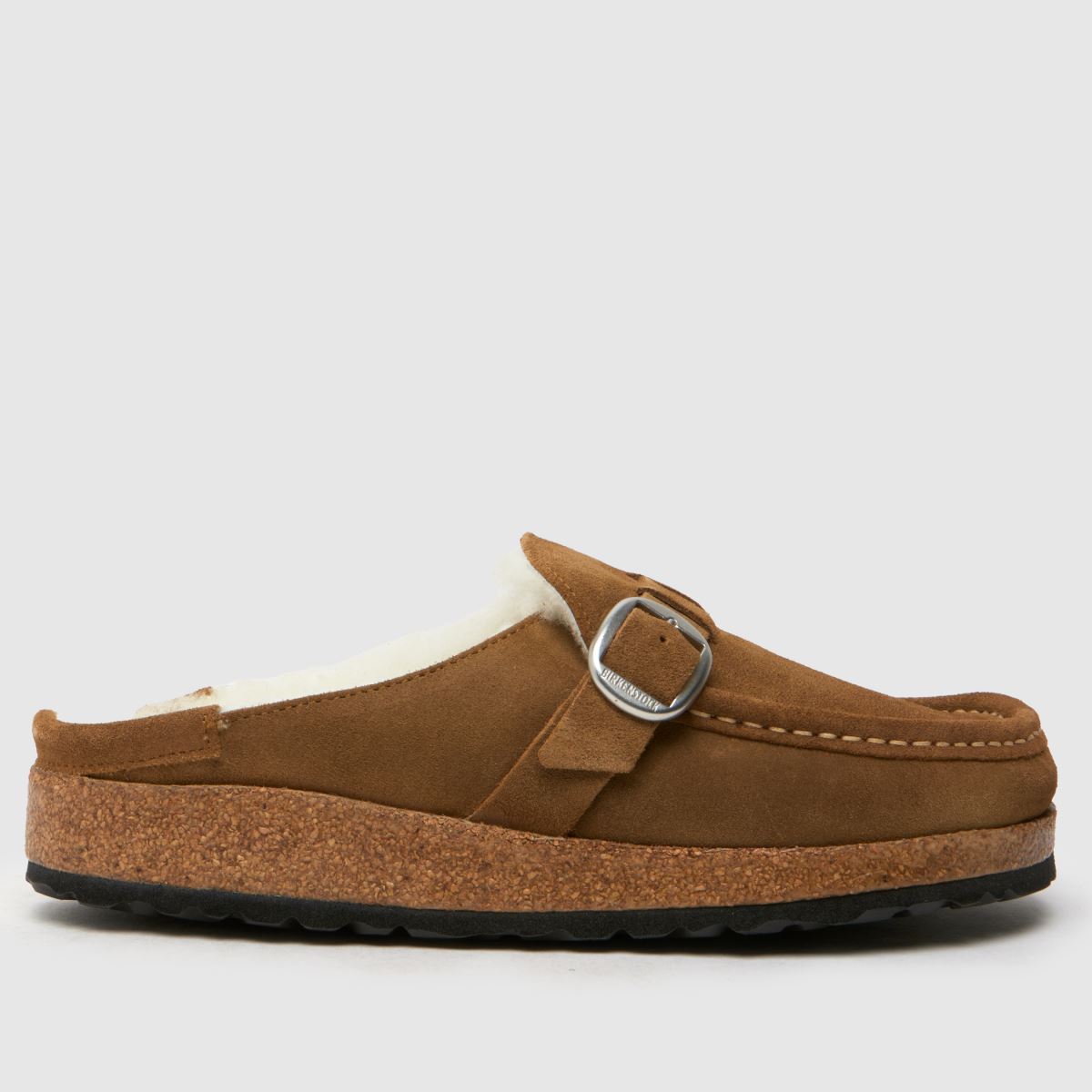 Sandali iz ovčje kože BIRKENSTOCK buckley v rjavi barvi