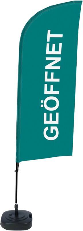SHOWDOWN Strandflagge Geöffnet Windform Grün 330 x 89 cm Einzel Aluminium