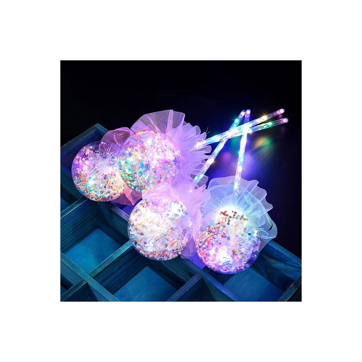 1PC Handheld Fairy Zauberstab Spielzeug für Kinder Leuchtender Sternenkugel-Zauberstab