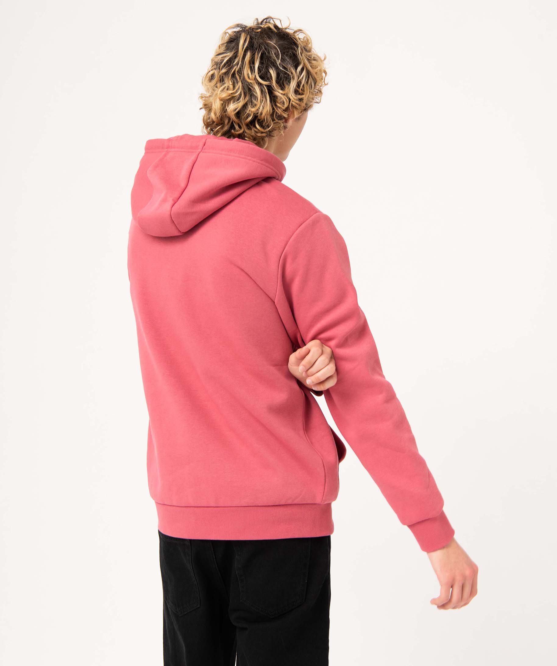 Sweat homme à capuche intérieur molletonné rose | GEMO