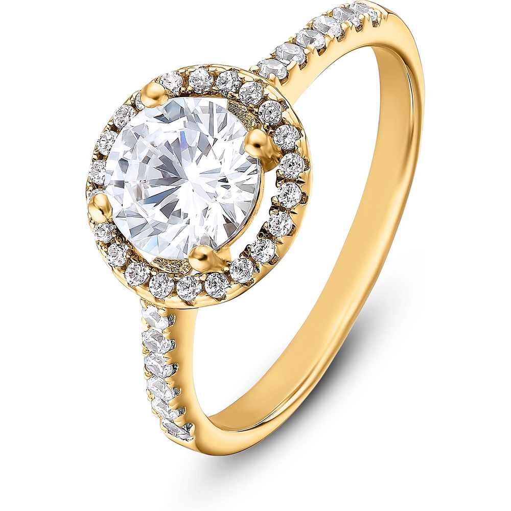 FAVS Bague pour femme 925 Argent or jaune Bague