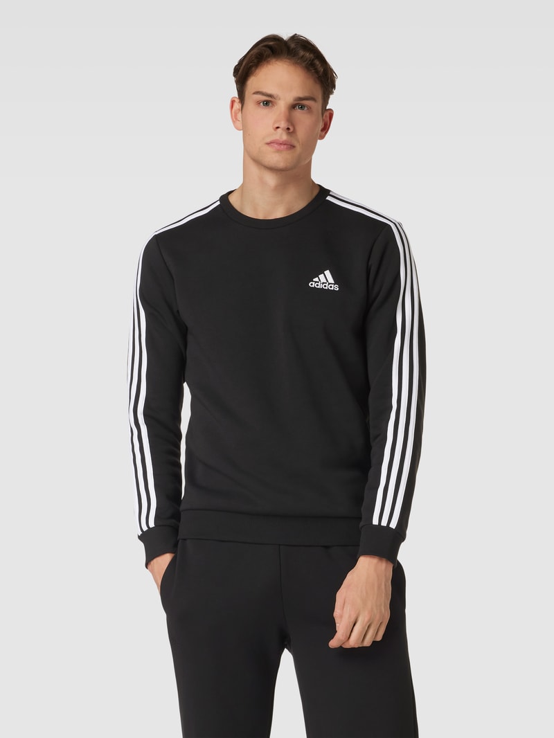 Sweatshirt mit labeltypischen Galonstreifen in schwarz